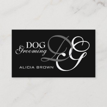 Elegant Dog Grooming Business Card Monogram by monogramgallery at Zazzle