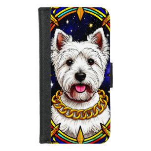 Elegant Dog in Artistic Stained Glass Art iPhone 8/7 Wallet Case