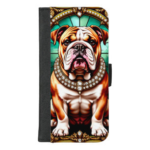 Elegant Dog in Artistic Stained Glass Art iPhone 8/7 Plus Wallet Case