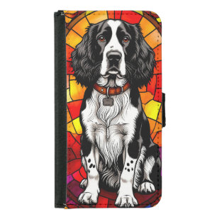 Elegant Dog in Artistic Stained Glass Art Samsung Galaxy S5 Wallet Case