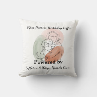 Elegant Dog Mom Coffee Mug Birthday Minimalist Mom Throw Pillow