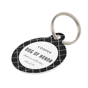 Elegant Dog of Honor Cute Personalized Dog Wedding Pet ID Tag