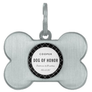 Elegant Dog of Honor Cute Personalized Dog Wedding Pet ID Tag
