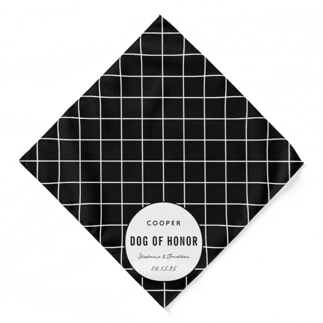 Elegant Dog of Honor Cute Personalized Wedding Pet Bandana (Front)