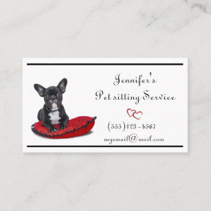 Elegant Dog on a Pillow Pet Sitting Groom Service Business Card