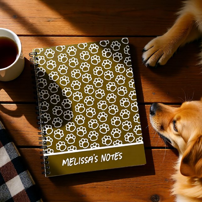 Elegant Dog paws brown personalized spiral Notebook (Elegant Dog paws brown personalized spiral Notebook)