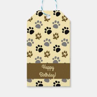 Elegant Dog pet paw customized cream Gift Tags