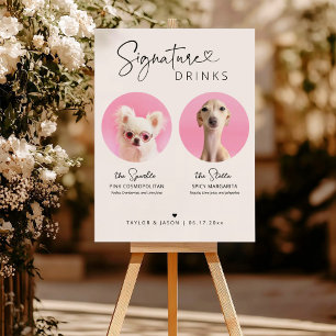 Elegant Dog Signature Drinks Sign Wedding Bar Sign