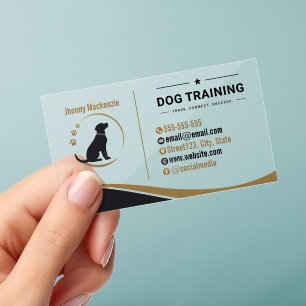 Elegant Dog Training Customizable Clear Business Cards