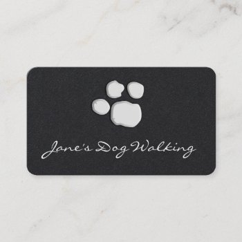 Elegant Dog Walking Paw Print Business Card by ImageAustralia at Zazzle