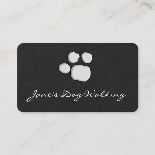 Elegant Dog Walking Paw Print Business Card