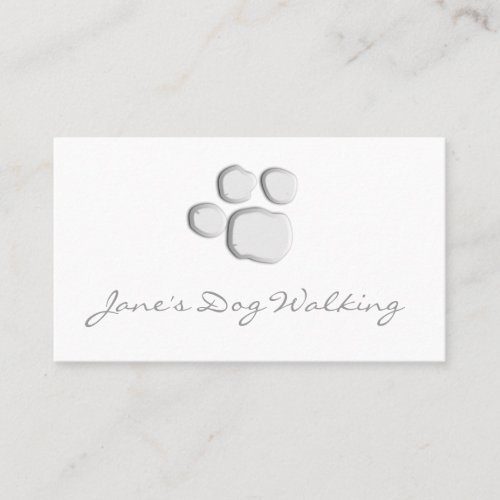 Elegant Dog Walking Paw Print Business Card