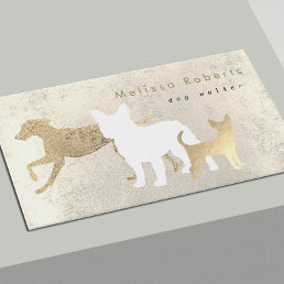 elegant dogs silhouettes dog walker business card