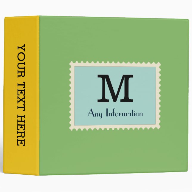 Elegant Dollar Bill Color Monogram Binder (Front/Spine)