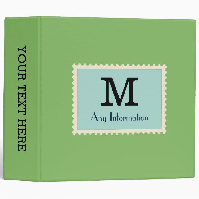 Elegant Dollar Bill Color Monogram Binder (Front/Spine)