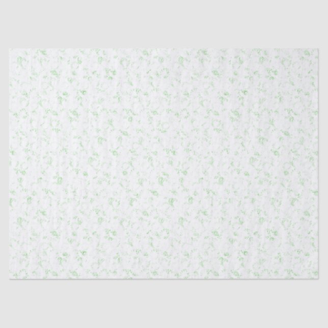 Elegant Dollar Bill Green Filigree Minimal Ditsy Tissue Paper (Front)