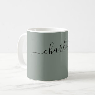 Elegant Dolphin Gray Color Name Personalized Coffee Mug