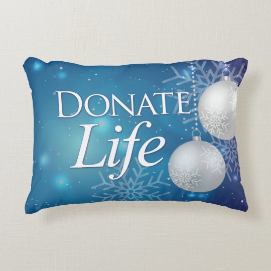 Elegant Donate Life Christmas Accent Pillow