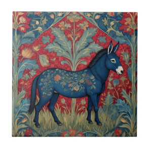 Elegant Donkey William Morris Inspired Patterned Ceramic Tile