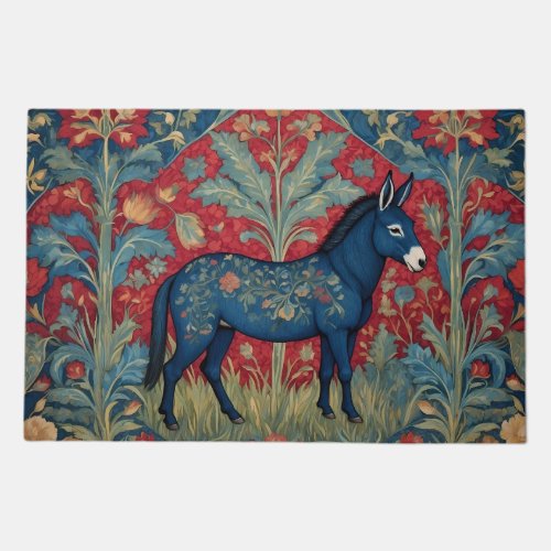 Elegant Donkey William Morris Inspired Patterned Doormat