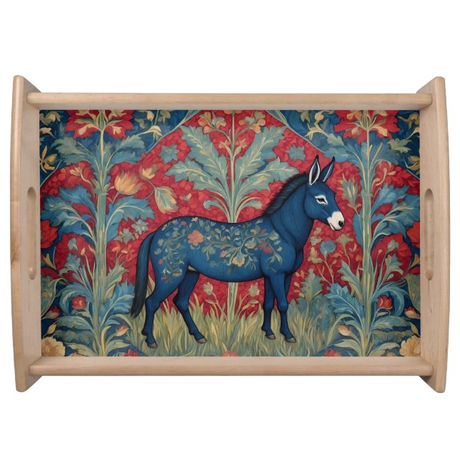 Elegant Donkey William Morris Inspired Patterned Serving Tray (Front)