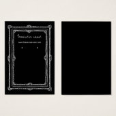 Elegant Doodle Dark Frame Background Earring Cards (Front & Back)