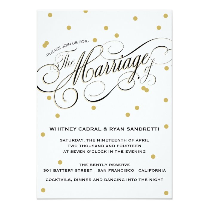 Elegant Dot Gold Wedding Invitation Zazzle