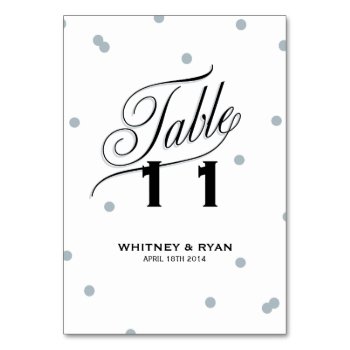 Elegant Dot Silver Table Cards by envelopmentswedding at Zazzle