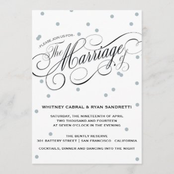 Elegant Dot Silver Wedding Invitation by envelopmentswedding at Zazzle