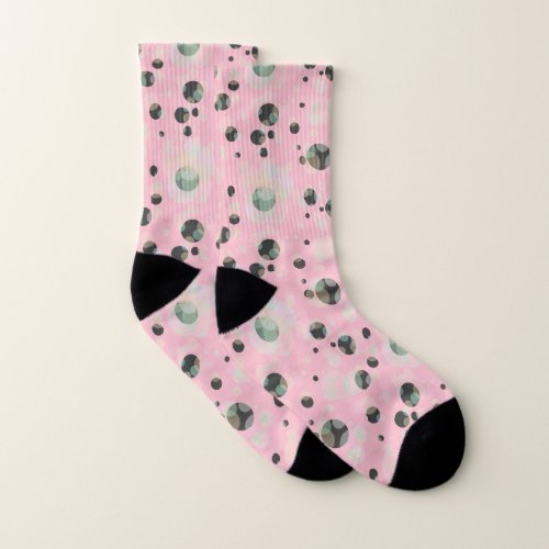 Elegant Dots and Bubbles on Custom Pink Color Socks