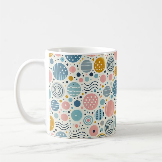 Elegant Dots And Waves Coffee Mug (Left)