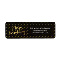 Elegant Dots Faux Gold Merry Everything Address Label