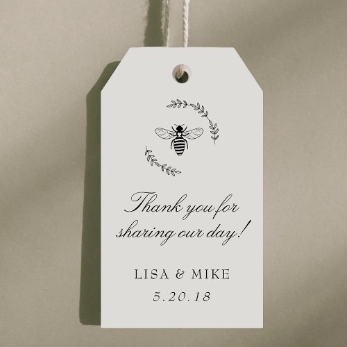 Elegant Dots Meant to Bee Wedding Favor Thank You Gift Tags