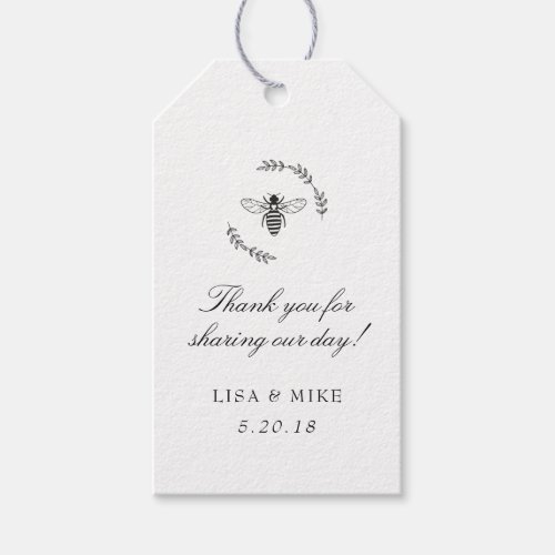 Elegant Dots Meant to Bee Wedding Favor Thank You Gift Tags