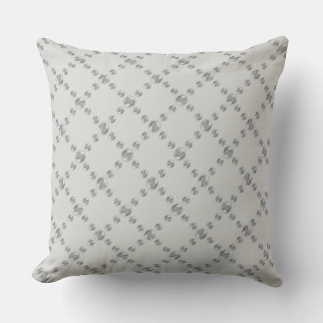 Elegant Dotted Diamond Pattern Throw Pillow (Front)