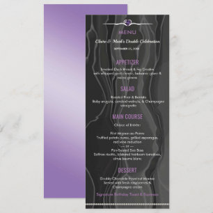 Elegant Double Birthday Purple Gemstone Banquet Menu