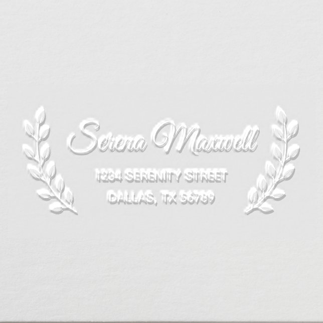 Elegant Double Botanical Branch Return Address Embosser (Design)