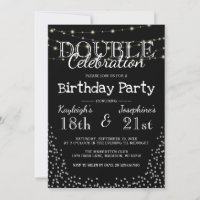 Elegant Double Celebration Birthday Party Invitation