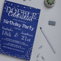 Elegant Double Celebration Birthday Party Invitation | Zazzle