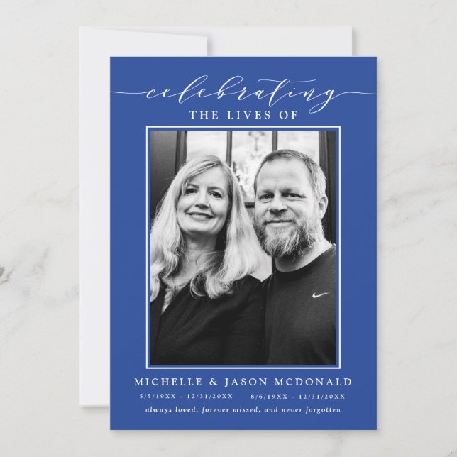 ELEGANT DOUBLE CELEBRATION OF LIFE FUNERAL SERVICE INVITATION (Front)
