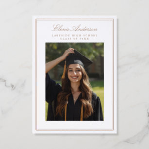 Elegant Double Frame Graduation Party Letterpress Photo Cards