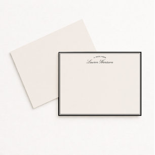 Elegant Double Frame Ivory Stationery Note Card