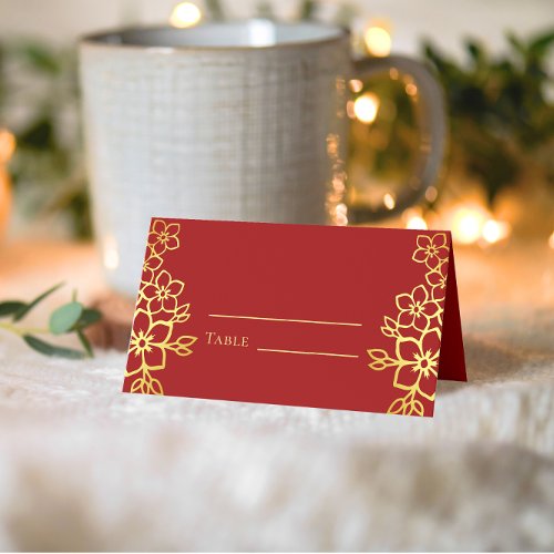 Elegant double happiness Chinese wedding Place Card