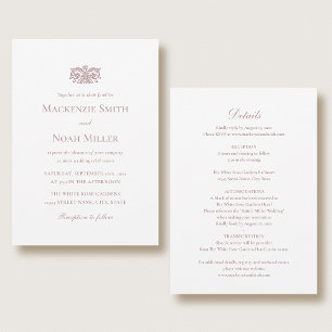 Elegant Double-sided Wedding Invitation Pink