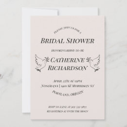 Elegant Dove Bridal Shower Invitation
