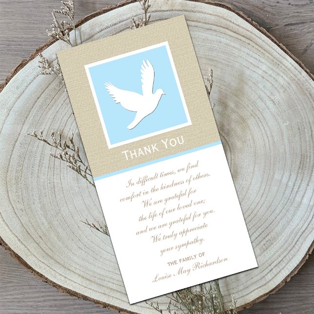 Elegant Dove Christian Sympathy Thank You Card (Creator Uploaded)