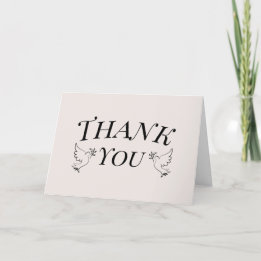 Elegant Dove Folded Thank You Card