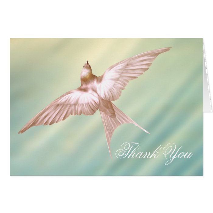 Elegant Dove Funeral Thank You Cards