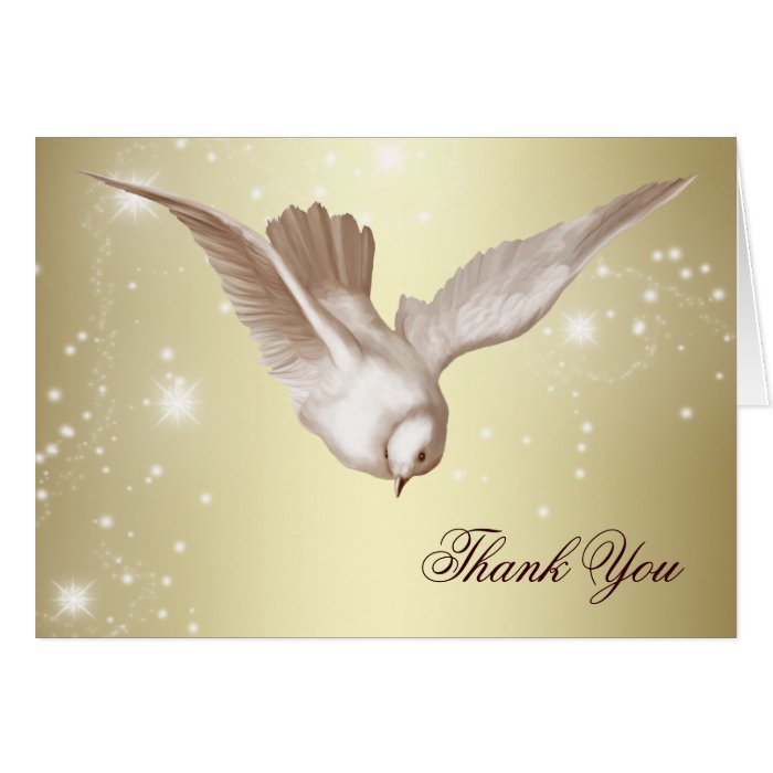 Elegant Dove Funeral Thank You Cards