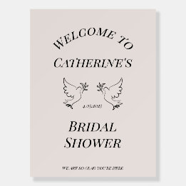Elegant Dove Inspired Bridal Shower Welcome Sign